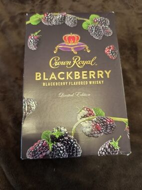 Crown Royal Blackberry Flavored Whisky Empty W/Box And Bag- Black & Purple